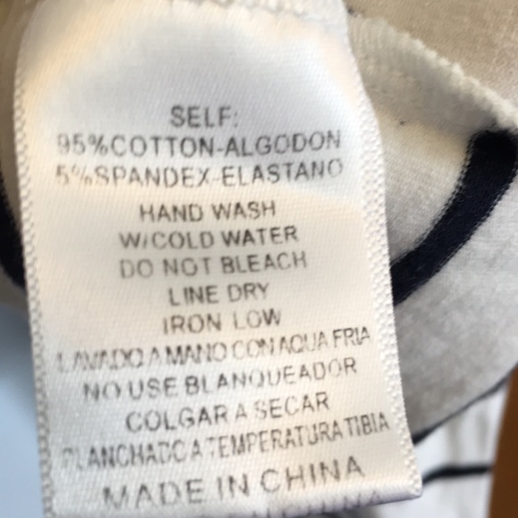 💋Listicle Stripe T shirt black White Puff Sleeve - Picture 7 of 7